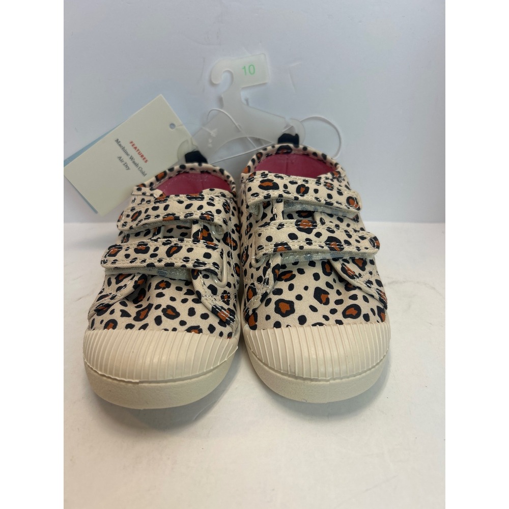 Cat & Jack Parker Sneakers Kids Size 10 Leopard Print New Hook and Loop Canvas